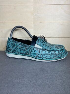 Ariat Cruiser Slip-Ons Women's Size 7.5 Shoes Turquoise Blanket Embossed Leather